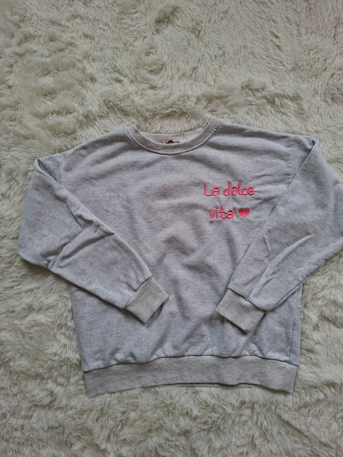Sweatshirt La dolce vita, Maat 38/40 (M), Ophalen of Verzenden, Zo goed als nieuw, Grijs