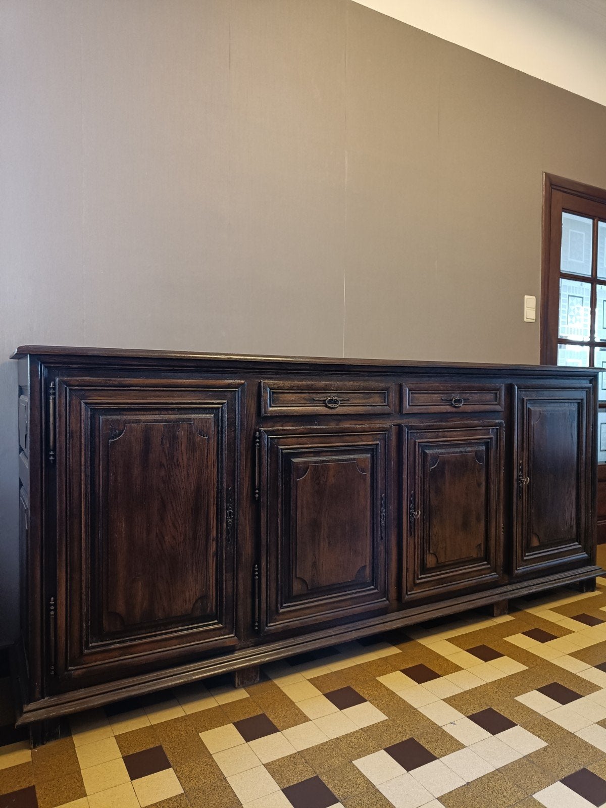 Dressoir massieve eik, Huis en Inrichting, Kasten | Dressoirs, Ophalen, /, Gebruikt, Met deur(en)