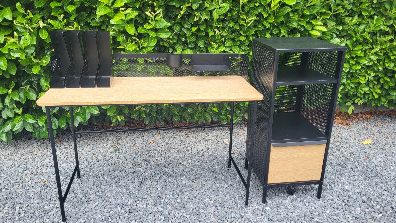 Bureau met ladekast, Maison & Meubles, Bureaux, Utilisé, Bureau enfant, Autres marques, Moderne, Bois, Noir, Enlèvement