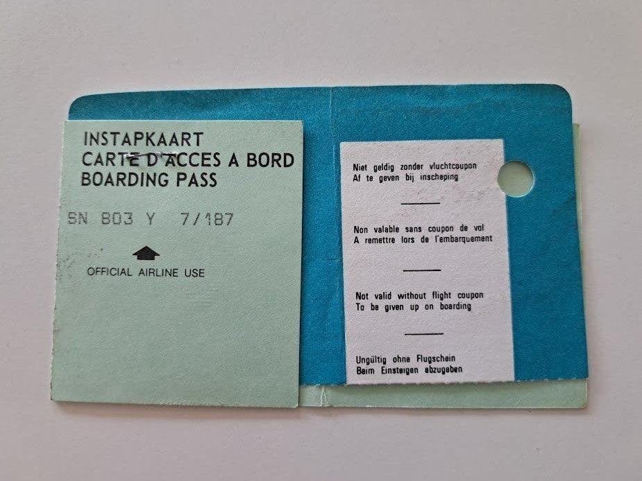 Carte d'embarquement en papier vintage - SN803 Sabena, Enlèvement ou Envoi, Utilisé
