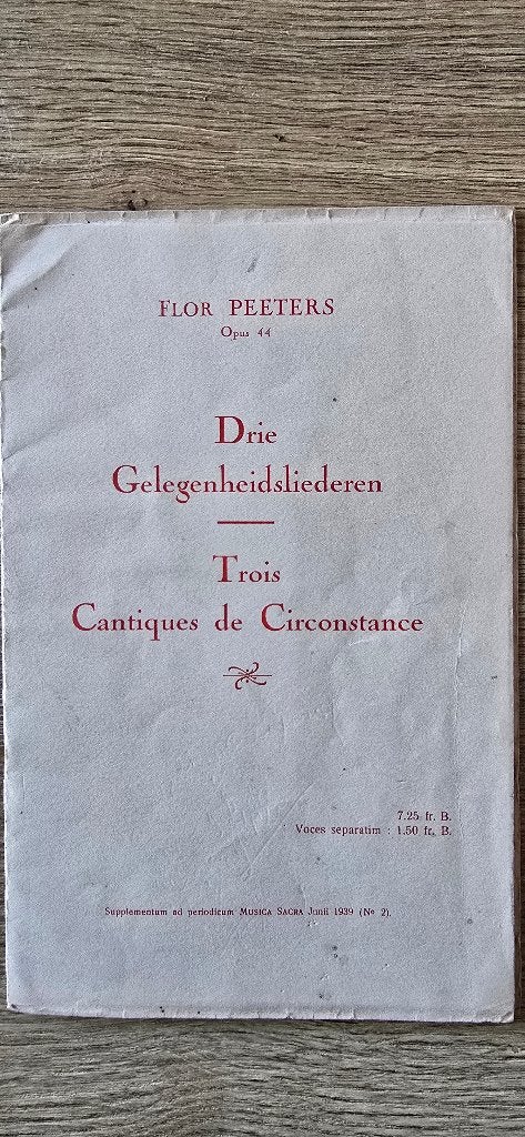 Drie gelegenheidsliederen - Flor Peeters, Ophalen, Gebruikt, Overige soorten