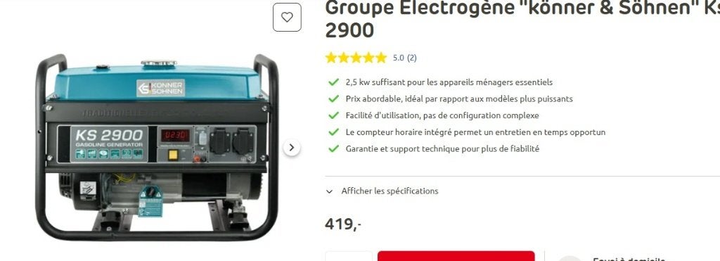 groupe électrogène neuf, Enlèvement, Neuf