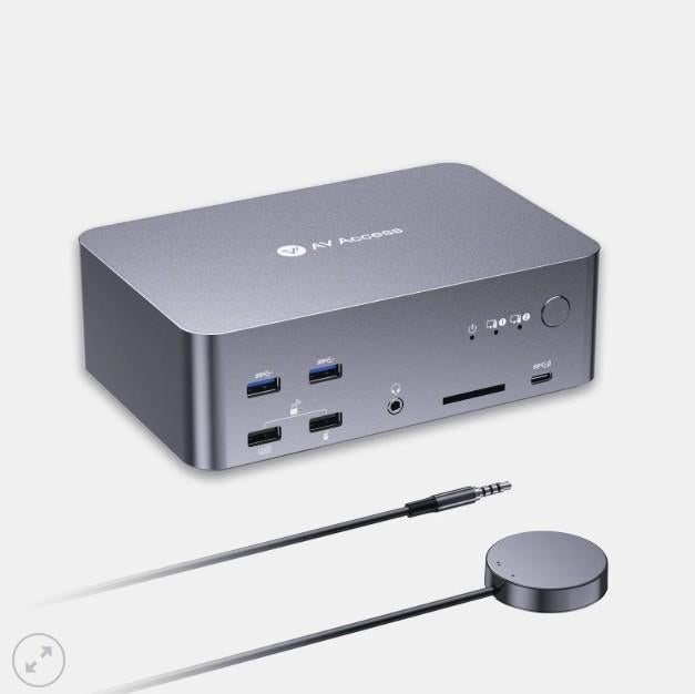 iDock D23i 8K DisplayPort/HDMI KVM Switch Docking Station, Computers en Software, Ophalen of Verzenden, Zo goed als nieuw, Docking station