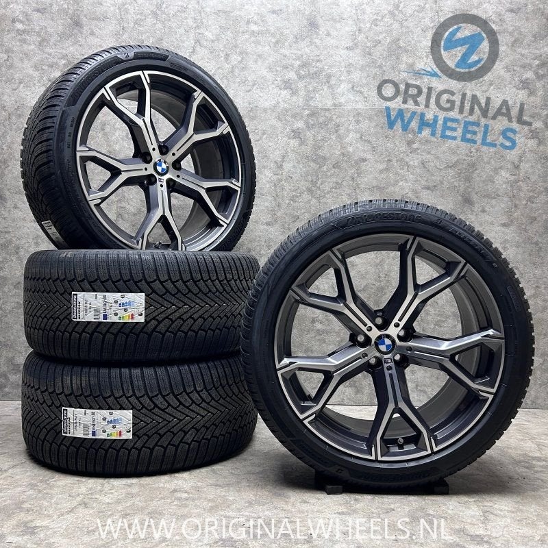 21 inch originele velgen + winterbanden BMW X5 X6 style 741, Gebruikt, -, 275 mm, -