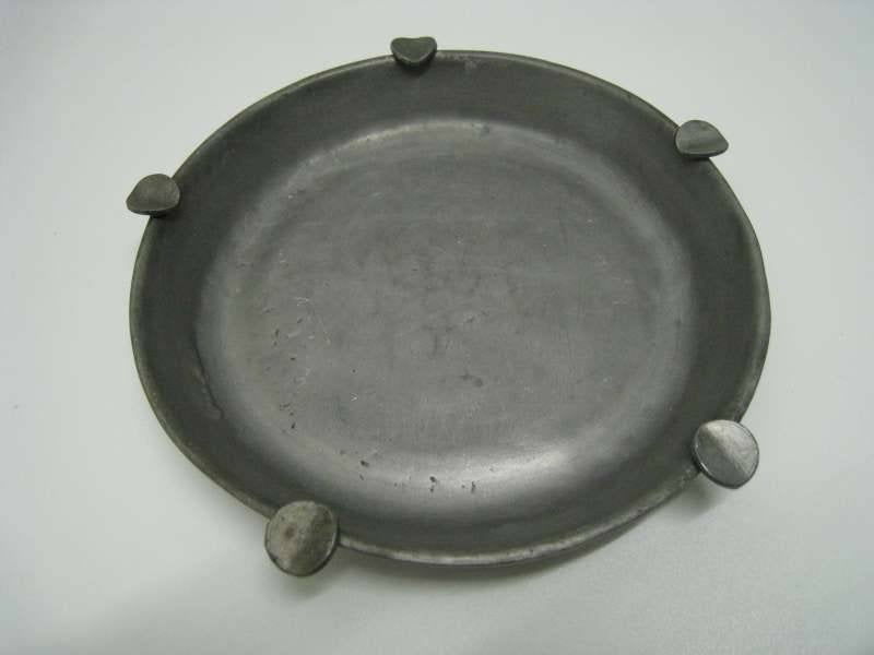 Asbak in tin, 552 gr, diameter 20,5cm x H 3 cm, Antiek en Kunst, Ophalen