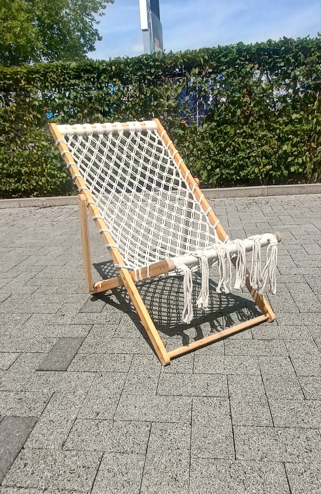 Bamboo strandstoel / tuinstoel, Ophalen, Verstelbaar