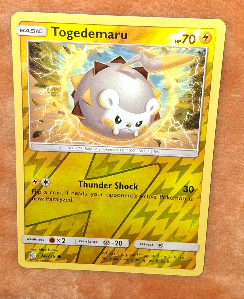 Cosmic Eclipse Togedemaru Reverse Holo Pokémon kaart te ruil, Ophalen of Verzenden, Zo goed als nieuw, Meerdere kaarten, Foil