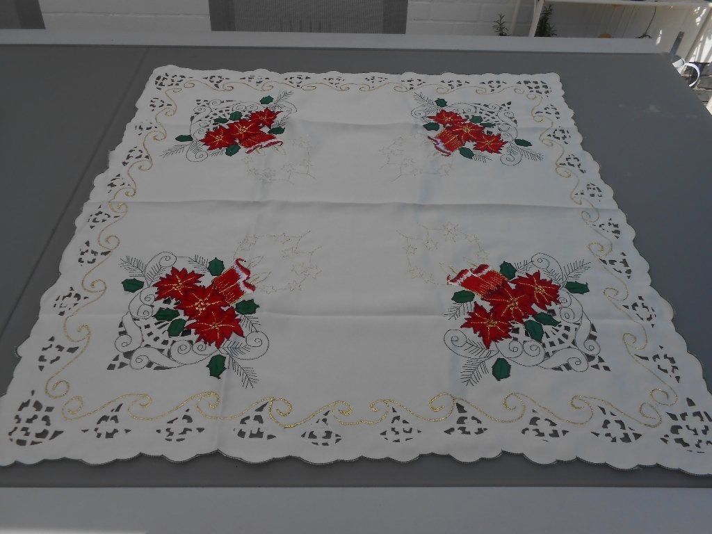 vintage geborduurd tafelkleed kerst, Ophalen of Verzenden