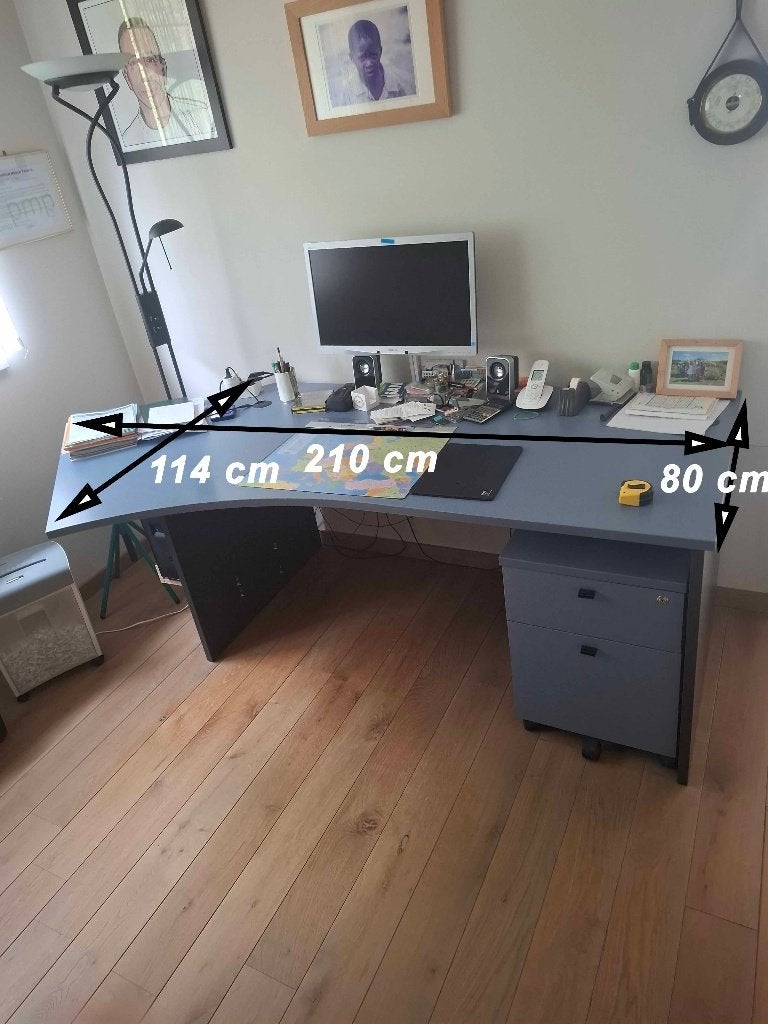 bureau, 210 cm, Enlèvement, Utilisé, Bois