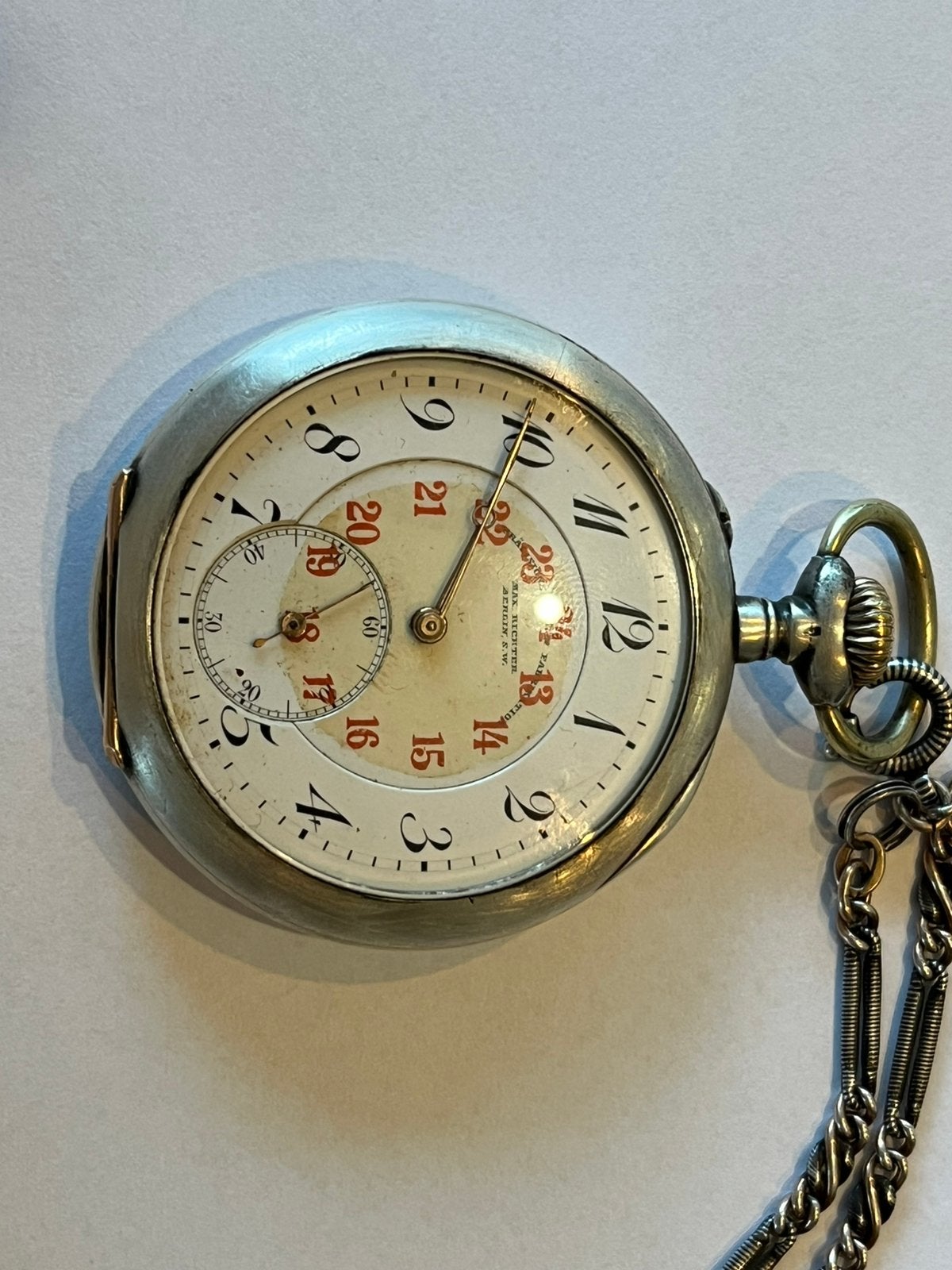 Zilveren Zakhorloge MAX RICHTER BERLIN, Ophalen of Verzenden, Zakhorloge