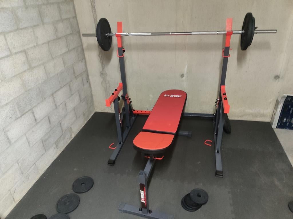 Bench + statief + curl, Ophalen, Zo goed als nieuw, Benen