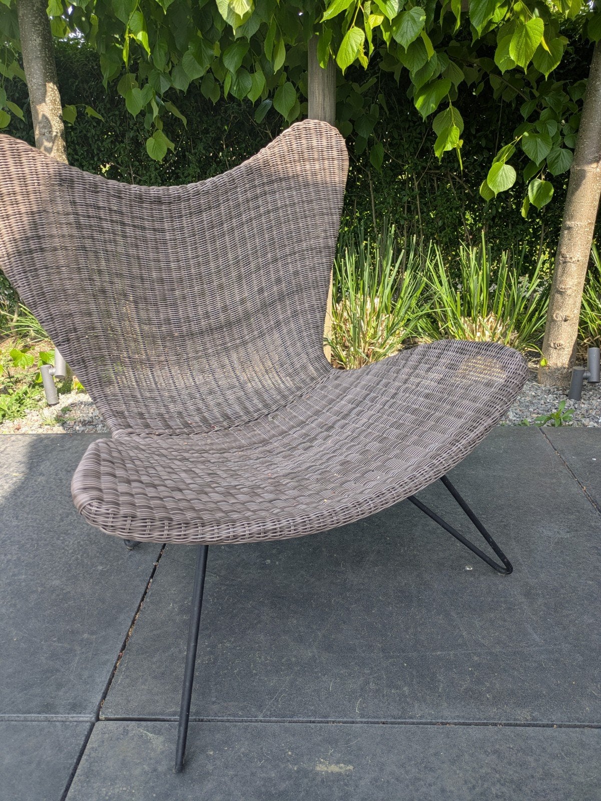 Fauteuil de jardin en PVC tressés, Enlèvement
