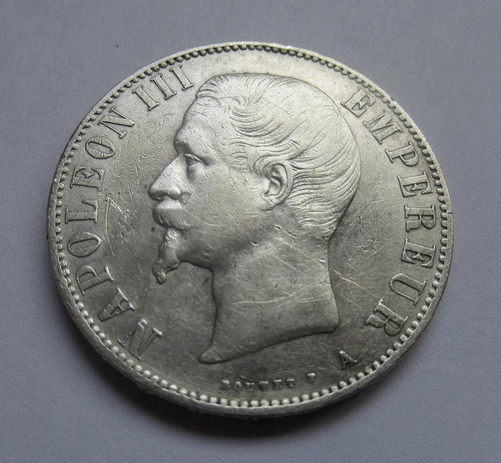 France 5 francs 1856 A, Verzenden, Frankrijk, Zilver