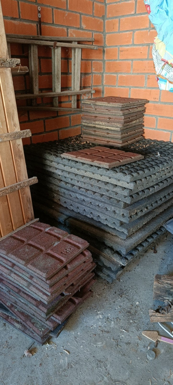 rubberen tegels, Tuin en Terras, Terrasdelen en Vlonders, Ophalen, Gebruikt, Kunststof