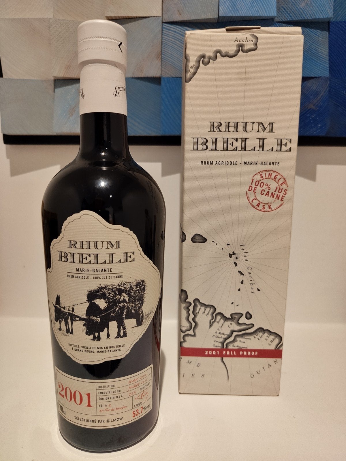 Rhum Bielle 2001 - full proof - fut #2 - 53.7% vol., Enlèvement ou Envoi