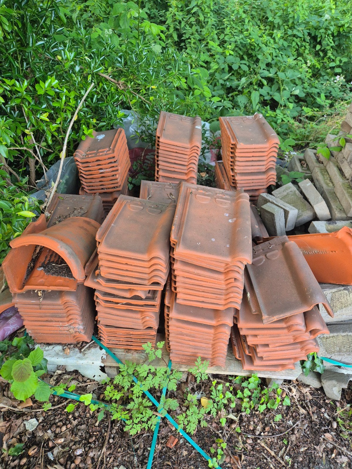 Overschot dakpannen, Ophalen, Dakpannen