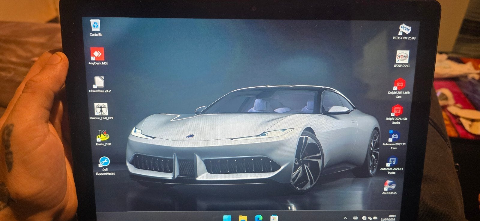 Tablette diag auto, Enlèvement