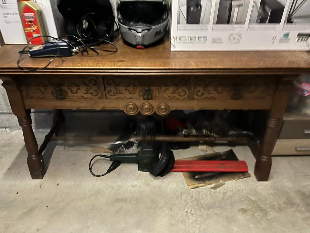 Eiken bureau handgemaakt, Huis en Inrichting, Ophalen, Zo goed als nieuw