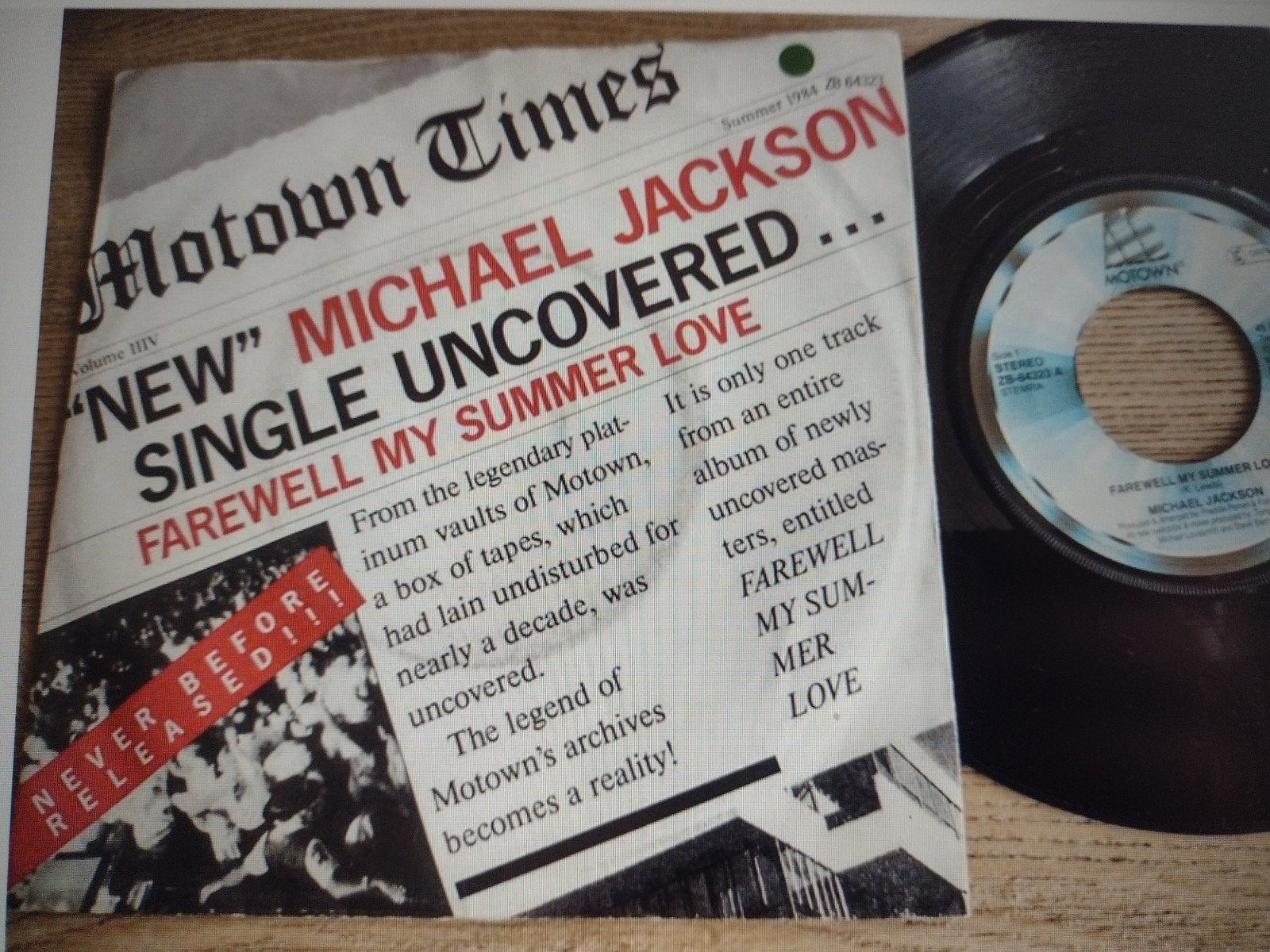 7" SINGLE: MICHAEL JACKSON: FAREWELL MY SUMMER LOVE (1984), 7 inch, Ophalen of Verzenden, Zo goed als nieuw, Pop