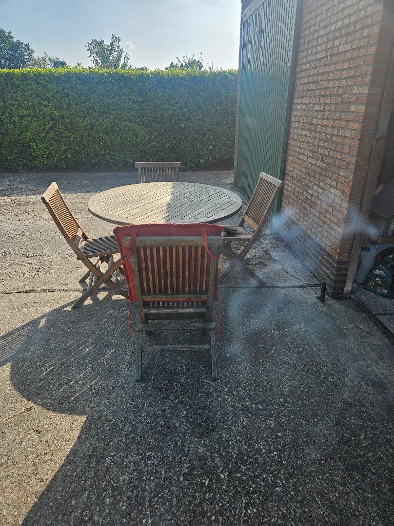 Terras, Ophalen, Gebruikt, Teakhout, Inklapbaar