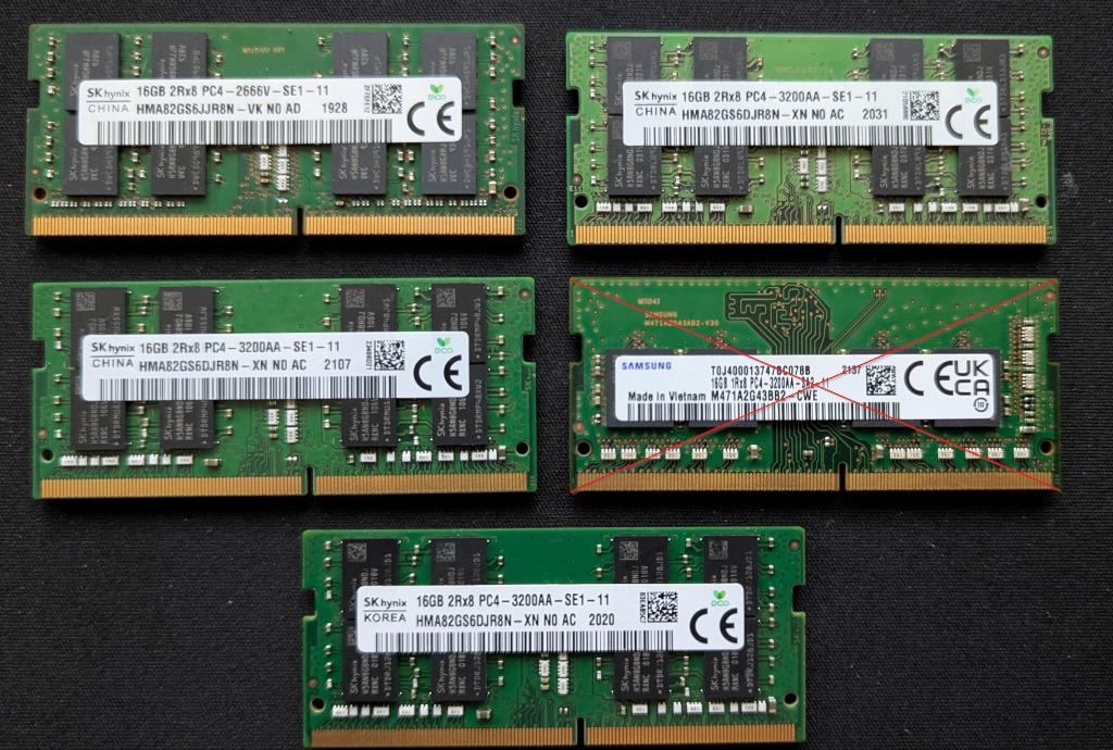 Verschillende latjes 16GB en 8GB sodimm ram geheugen, Computers en Software, Ophalen of Verzenden, Zo goed als nieuw, Laptop