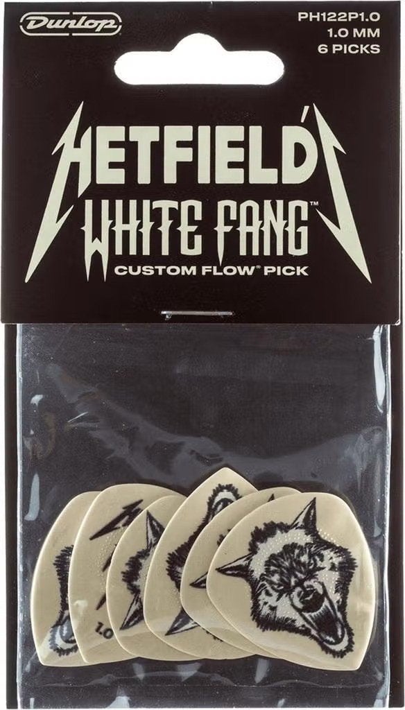 Jim Dunlop  Hetfield White Fang plectrum 1.00 mm 6-pack, Ophalen of Verzenden, Nieuw, Overige instrumenten