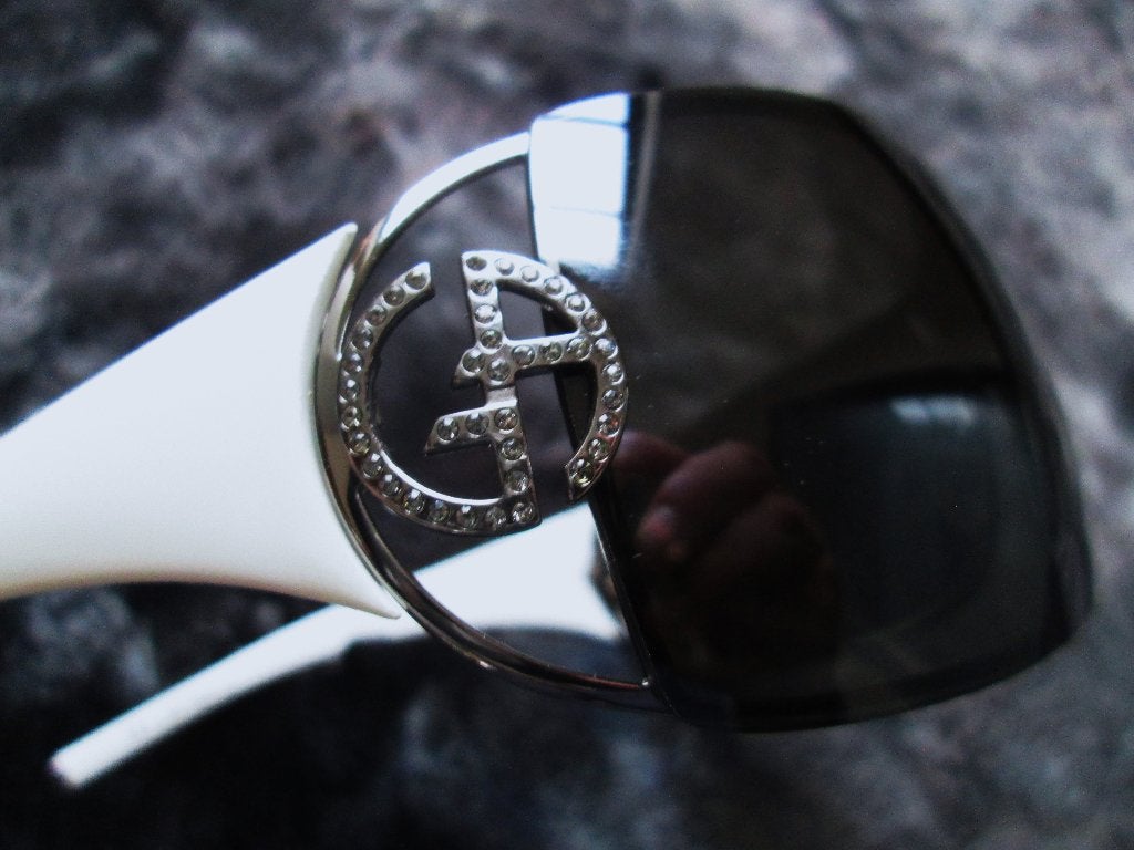 Giorgio Armani GA 320/S CWUYA Sunglasses White with Diamonds, Handtassen en Accessoires, Overige merken, Zonnebril, Wit, Ophalen of Verzenden