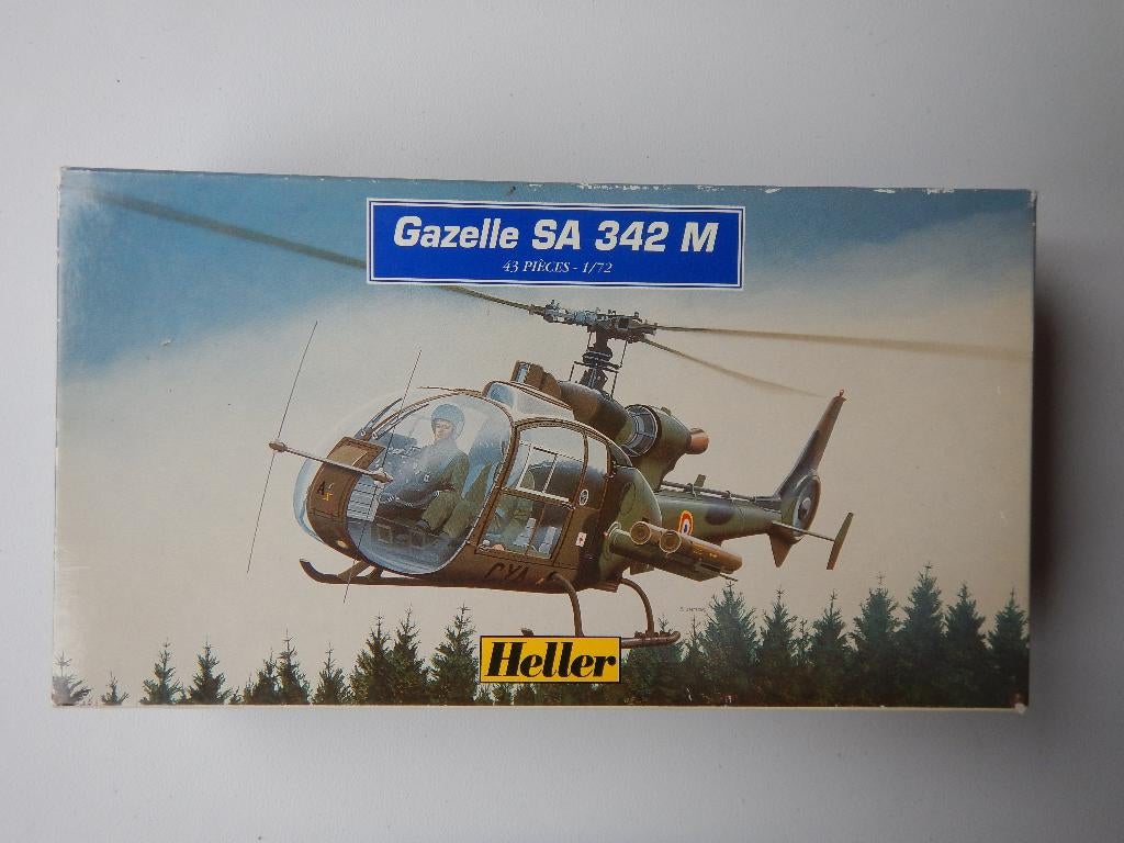 Heller Aerospatiale SA 342M GAZELLE + Hi-Decal Line 72-007, Hobby en Vrije tijd, Modelbouw | Vliegtuigen en Helikopters, 1:72 tot 1:144