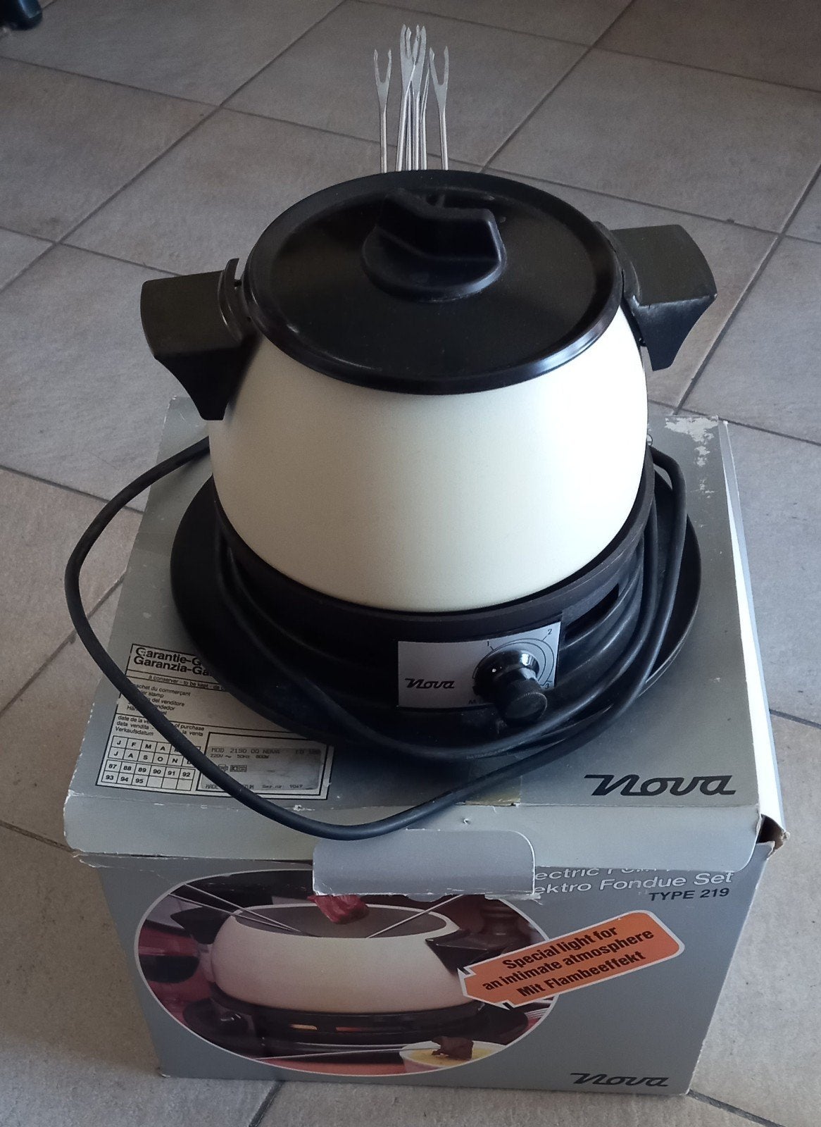 Fondueset Nova, Ophalen, Fondueset