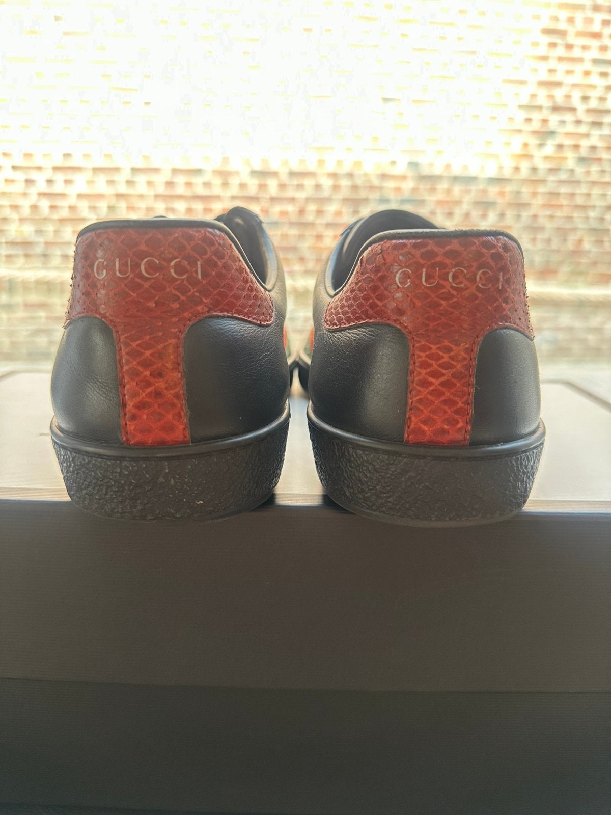 Gucci ace black sneakers maat 40,5, Enlèvement, Porté, Baskets