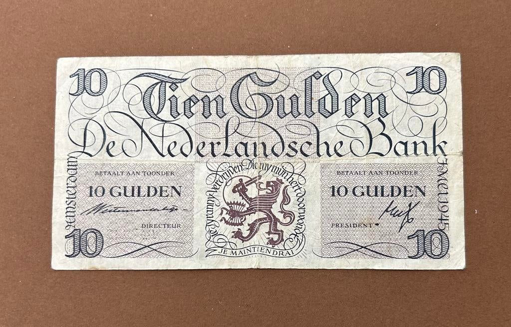Oud Nederlands bankbiljet – Tientje van Lieftinck., Postzegels en Munten, Bankbiljetten | Nederland, Ophalen, 10 gulden