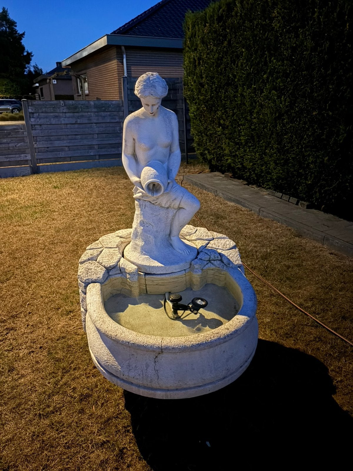 Mooie Tuinfontein met Beeld, Tuin en Terras, Ophalen, Zo goed als nieuw, Fontein