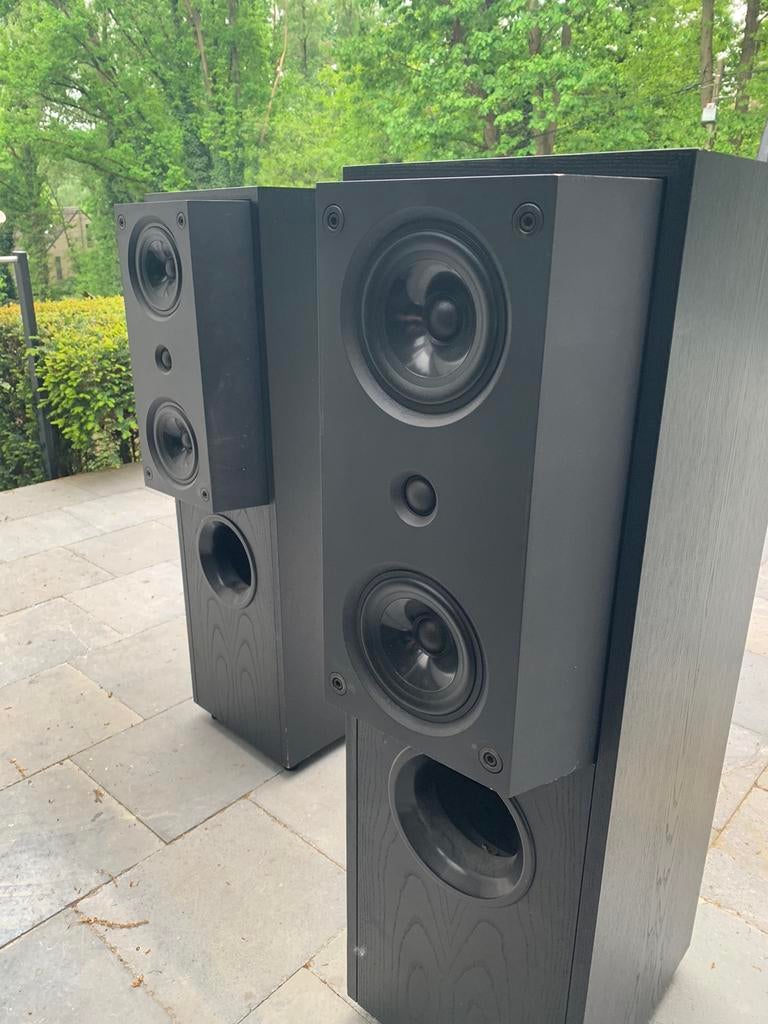 KEF 104/2 vrijstaande speakers zwart hout, Ophalen, Gebruikt