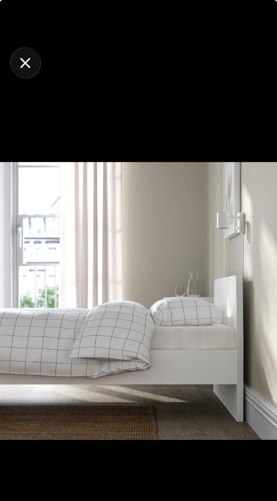 Lit 1 personne malm avec matelas sommier à latte, 90 cm, Enlèvement, Sommier, 200 cm