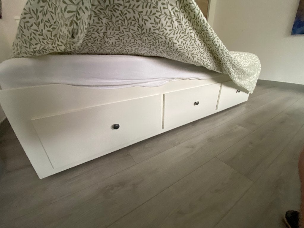 Lit convertible IKEA HEMNES 2 personnes + 2 matelas VESTERÖY, Maison & Meubles, 210 cm, Comme neuf, Enlèvement, Scandinave