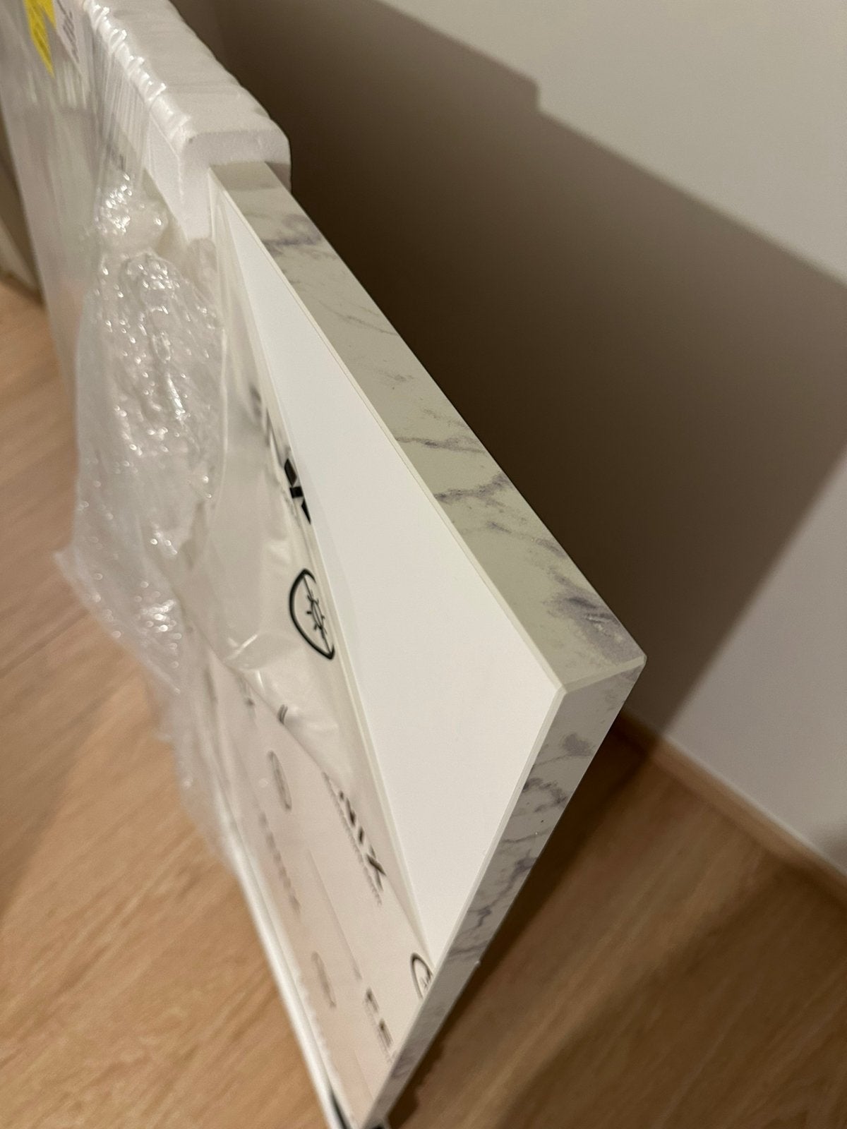 Nieuw werkblad 124,8 x 94 cm – wit/marmerlook – nog verpakt, Ophalen, Zo goed als nieuw, Wit