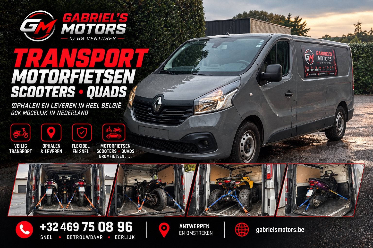 Transport de motos, scooters et quads, Enlèvement