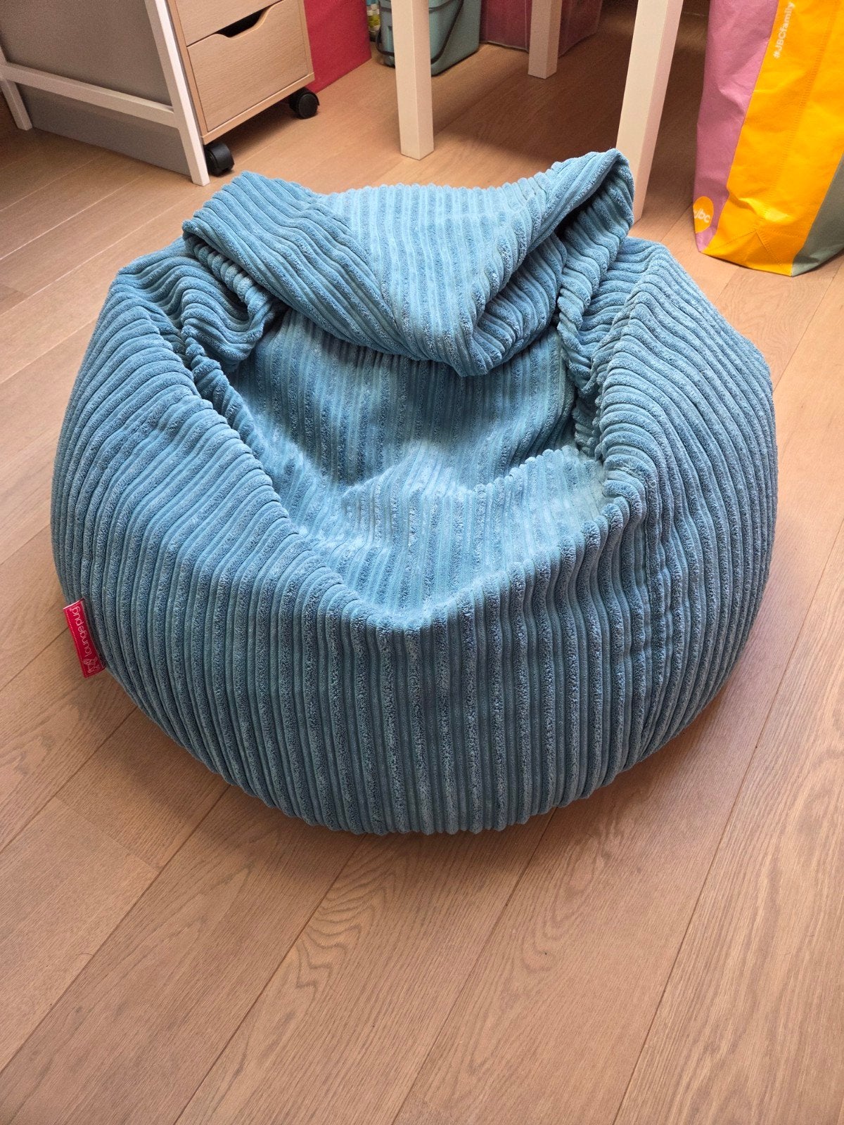 pouf, Enlèvement, Utilisé, Bleu, Pouf