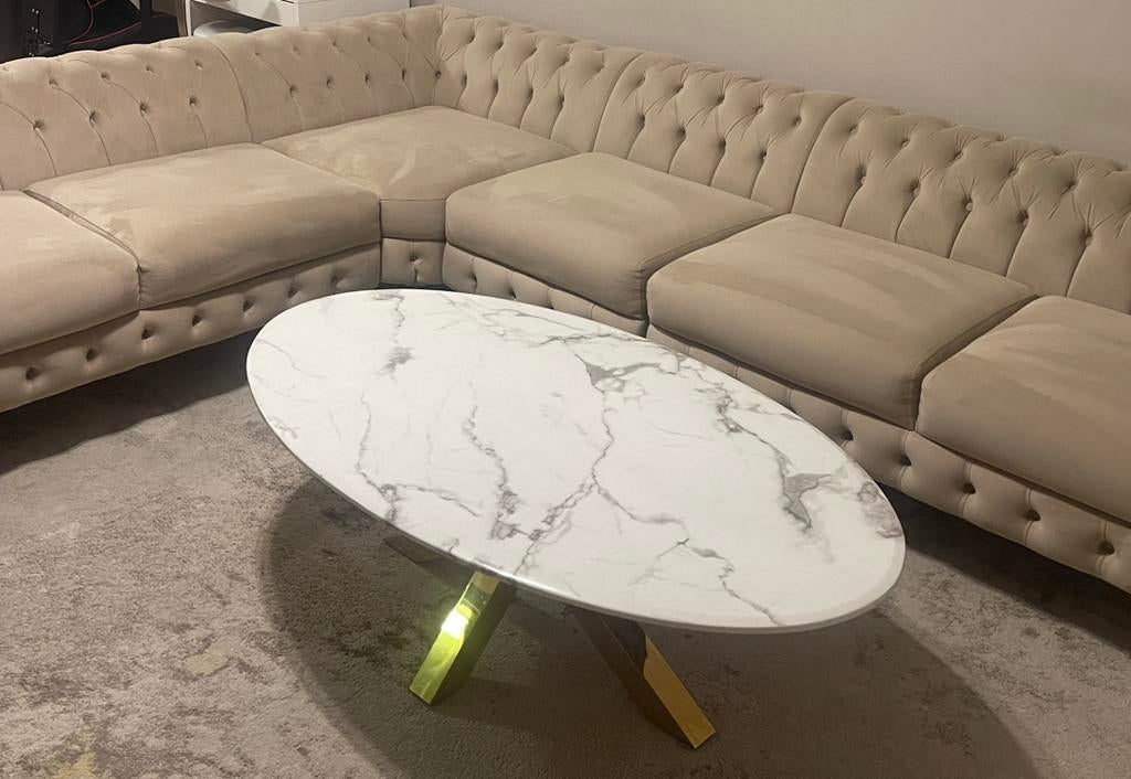 Marmer salontafel, Huis en Inrichting, Ophalen, Overige materialen, Marmer, Zo goed als nieuw