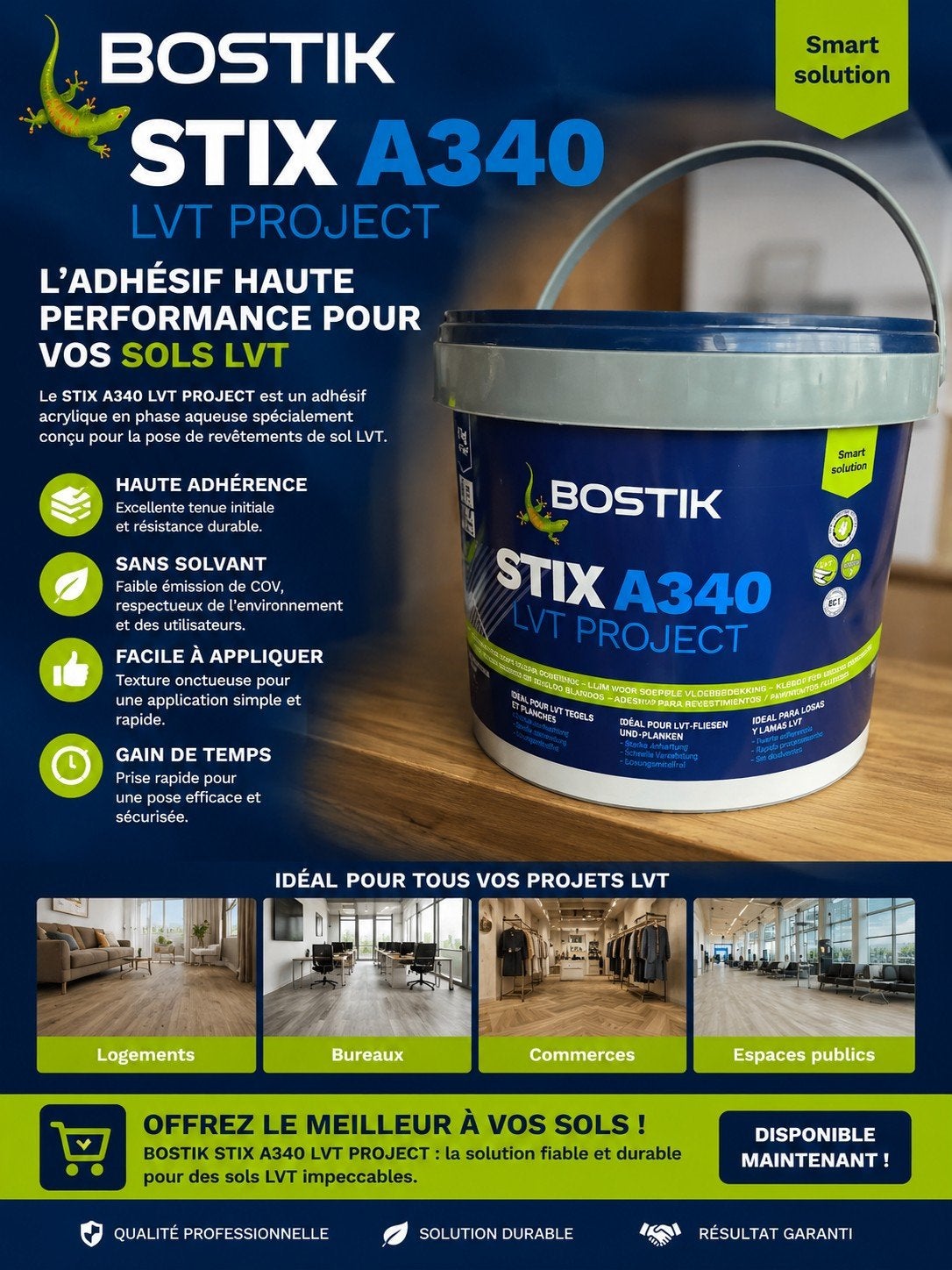 BOSTIK STIX A340 LVT PROJECT – Colle professionnelle LVT, Bricolage & Construction