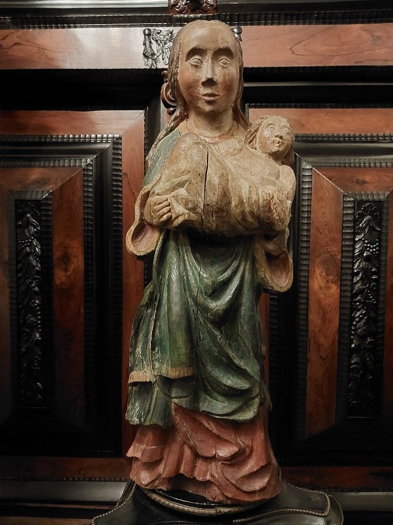 Statue ancienne Vierge à l'Enfant, Antiquités & Art, Enlèvement