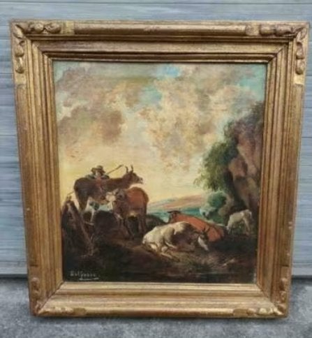 huile sur toile signe delfosse, Enlèvement ou Envoi, Toile