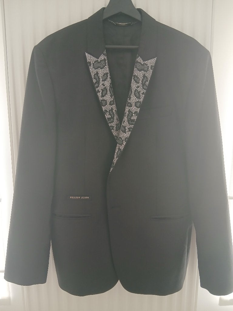 Zwarte Philipp Plein Vest Echte Geen Namaak, Kleding | Heren, Kostuums en vesten, Ophalen, Zo goed als nieuw, Maat 52/54 (L), Zwart