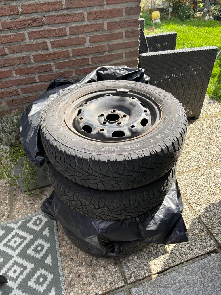 Lot de 4 pneus avec jantes, Ophalen, Gebruikt
