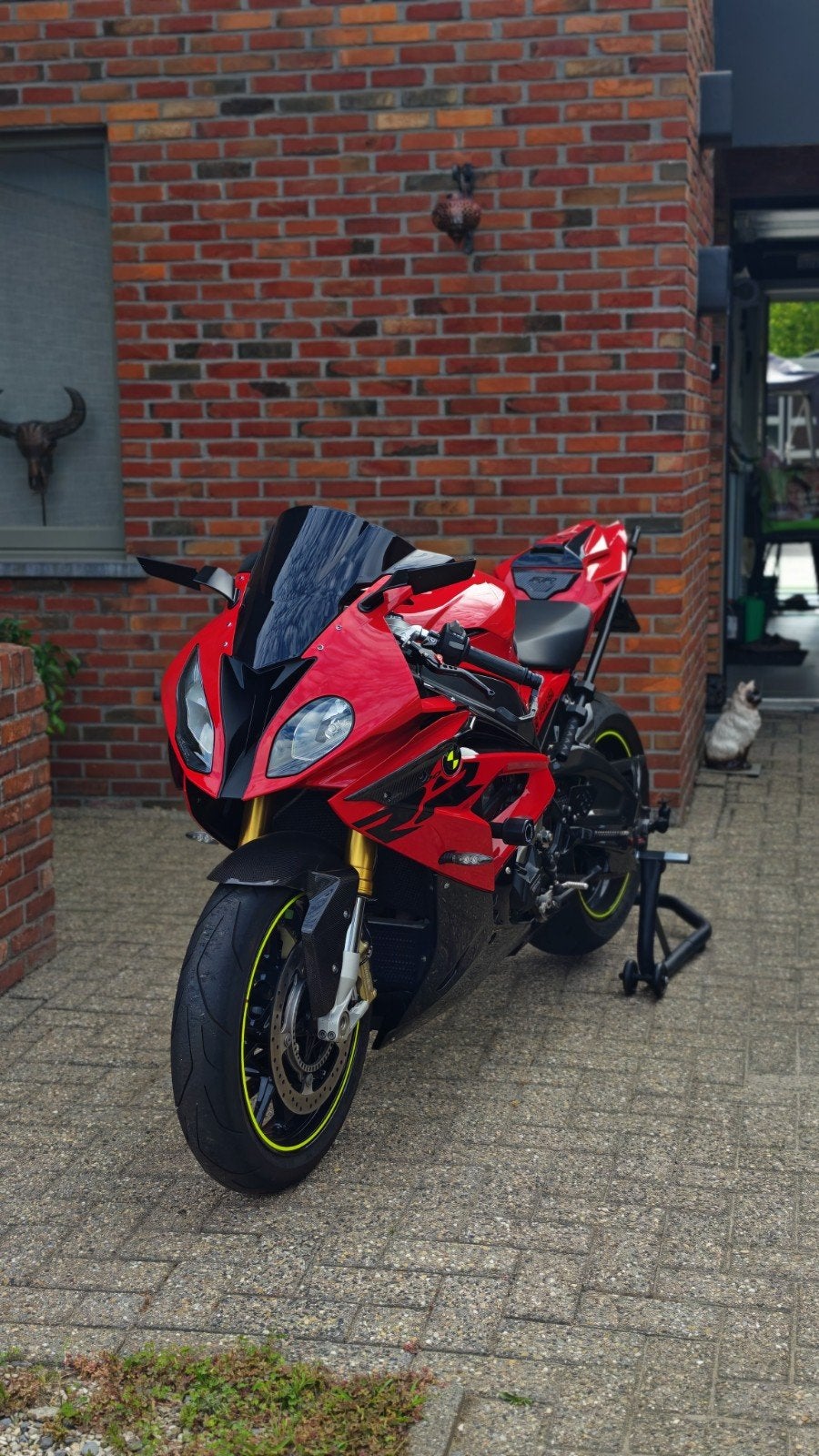 BMW S1000RR 2018 - Rood/Carbon + extra's 13500km, Permis Moto A, Plus de 35 kW, Poignées chauffantes, 1000 cm³