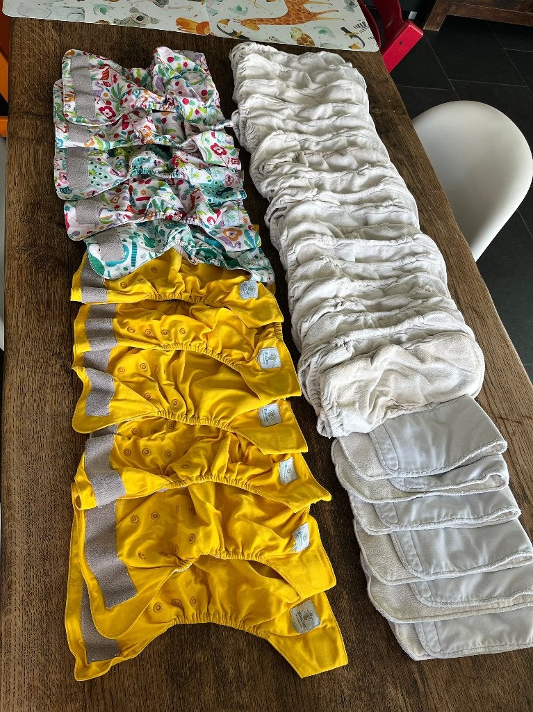 Set all-in-one wasbare luiers met bamboe inleggers /Blümchen, Kinderen en Baby's, Badjes en Verzorging, Ophalen, Gebruikt, Overige typen
