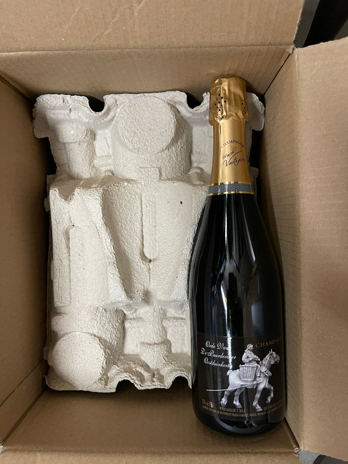 Premier Cru Marcel Vautrain Orde Paardenvisser Oostduinkerke, Ophalen of Verzenden, Nieuw, Champagne