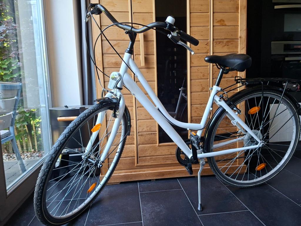 Witte stalen dames/meisjesfiets., Ophalen, Versnellingen