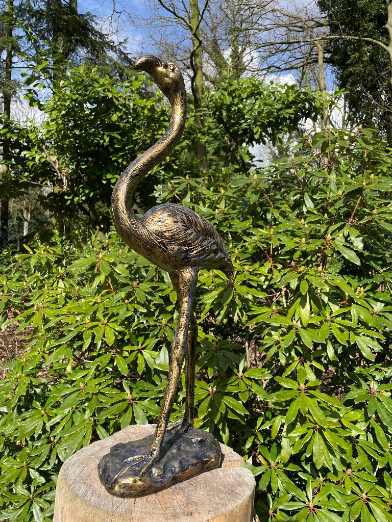 (Tuin)Beeld flamingo, tuin, zwembad, vijver 70cm, Tuin en Terras, Ophalen, Nieuw, Kunststof, Dierenbeeld