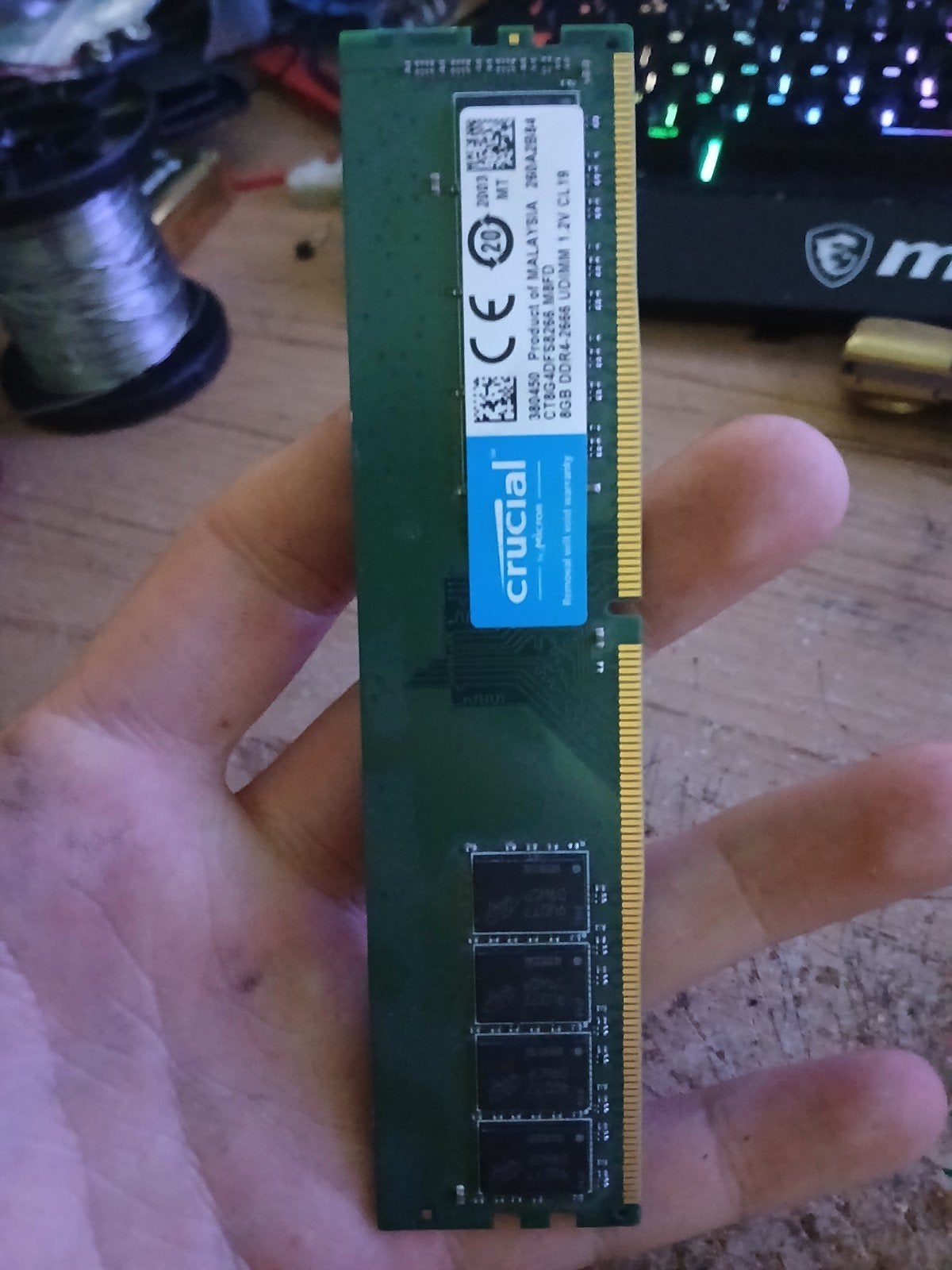 8Gb ddr4-2666, Computers en Software, RAM geheugen, Ophalen, Gebruikt, 8 GB, Desktop